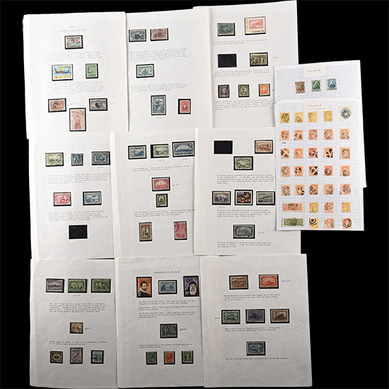 CANADA - History in Stamps Album Page Group