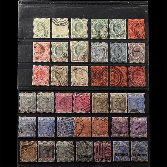 GIBRALTAR - QV & EVII Stamp Group