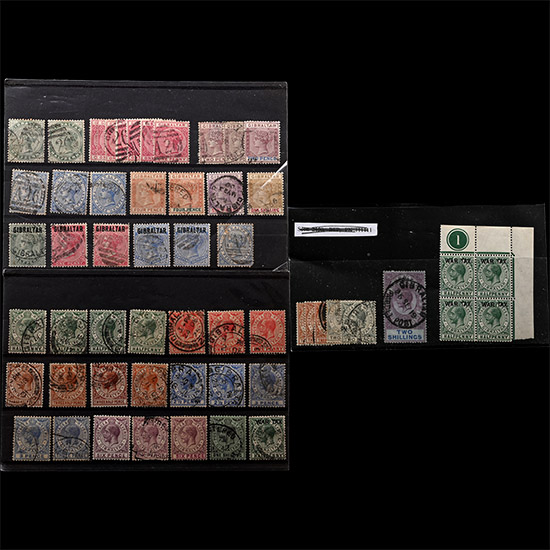 GIBRALTAR - QV & EVII Stamp Group