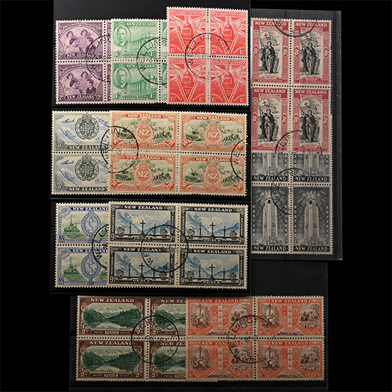 NEW ZEALAND - Used Blocks of Four Stamp Collection