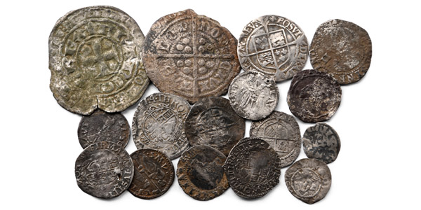 Group of Sixteen [16] English and European Medieval and Later Silver Hammered Coins.