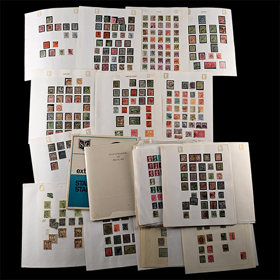 Mixed Group of World Stamps on Album Leaves