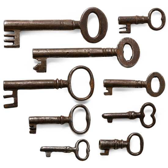 Post Medieval Casket and Other Key Collection