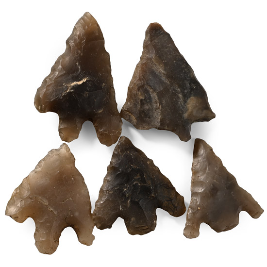 Farnham Stone Age Knapped Flint Arrowhead Collection