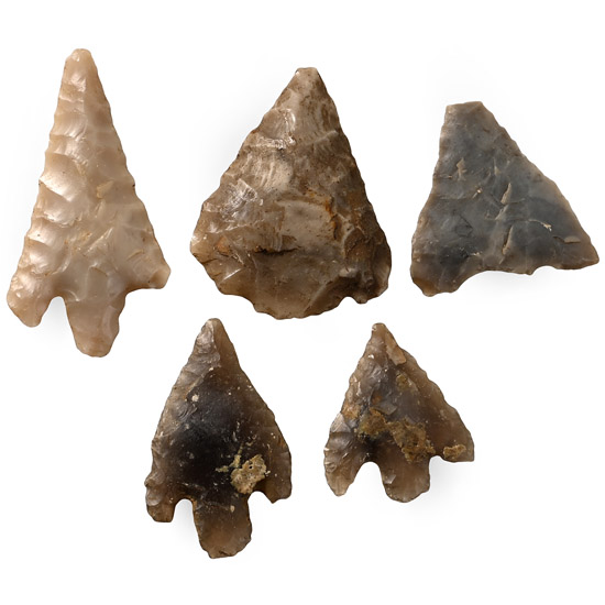 Farnham Stone Age Knapped Flint Arrowhead Collection