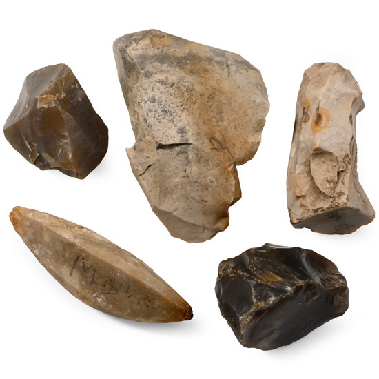 Farnham Stone Age Knapped Flint Blade Core Collection