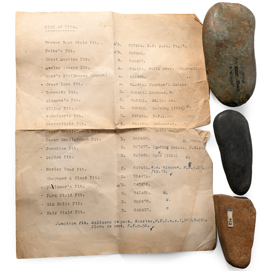 Farnham Pits Polished Stone Age Tool Collection