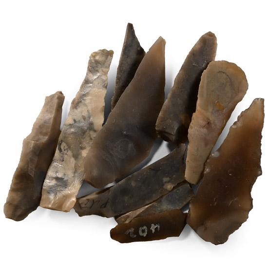 Farnham Stone Age Knapped Flint Blade Collection