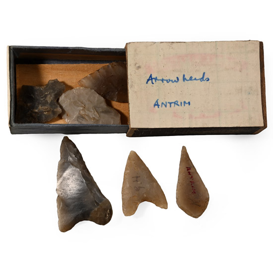 County Antrim Irish Stone Age Knapped Flint Arrowhead Collection