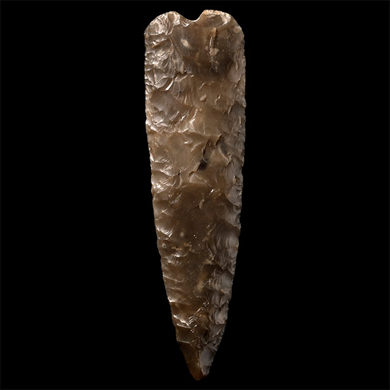 Fawcett Collection Danish Stone Age Knapped Flint Lanceolate Dagger Blade with Fawcett Monogram