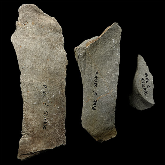 Stone Age Sickle Blade Group Each Marked Pike O Stickle