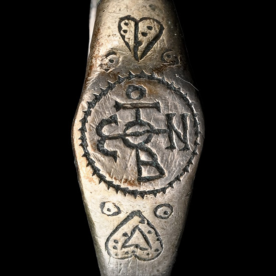 Byzantine Silver Ring with Niello and Monogram