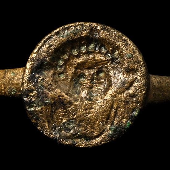 Byzantine Bronze Ring with Figure of an Empress