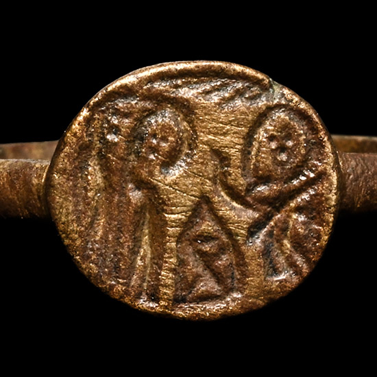 Byzantine Bronze Ring with Christ