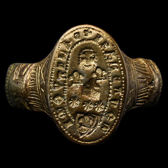 Medieval Silver-Gilt Ring with Inscription