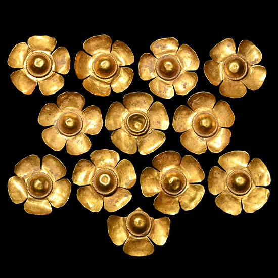 Greek Gold Rosette Mount Set