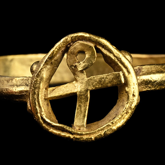 Byzantine Gold Ring with Openwork Monogram