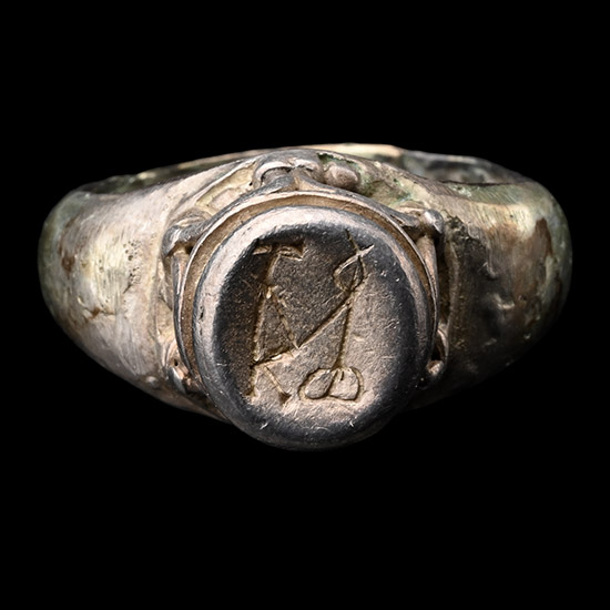 Gothic Silver Ring with Temple Bezel