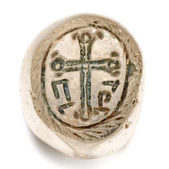 Byzantine Rock Crystal Pendant Seal with Engraved Cross