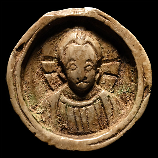 Byzantine Stone Pendant with Engraved Saint