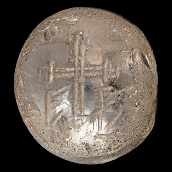 Byzantine Rock Crystal Stamp Seal with Cross