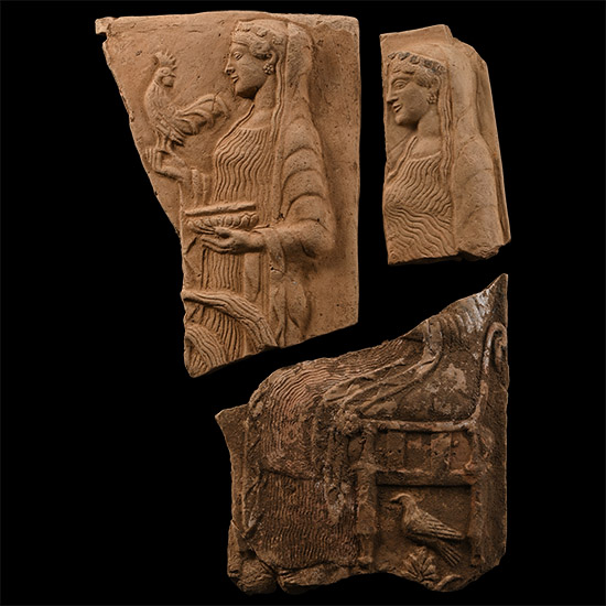 Greek Style Terracotta Plaque Frangment Group