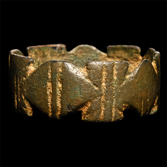 Medieval Bronze Ring with Cross