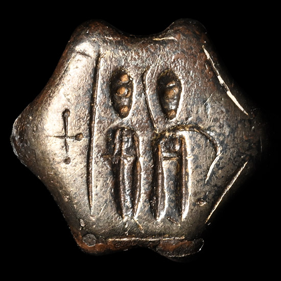 Byzantine Silver Ring Bezel with Two Saints