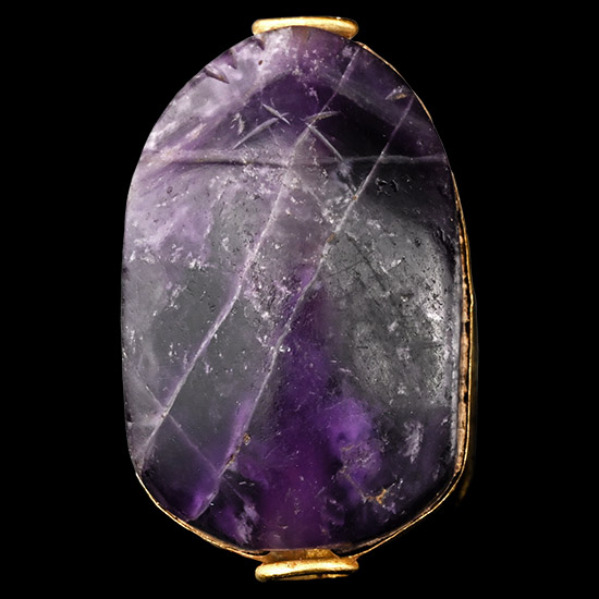 Egyptian Amethyst Scarab with Gold Fitting