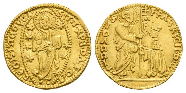 Crusader States. Knights of Rhodes (Knights Hospitallers), Fabrizio Del Carretto AV Ducat.