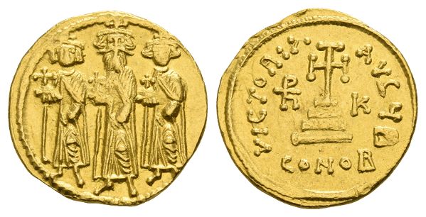 Heraclius, with Heraclius Constantine and Heraclonas AV Solidus.