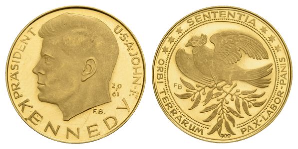United States of America. John F Kennedy AV Inaugural Medal.