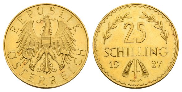 Austria. First Republic AV 25 Shilling.