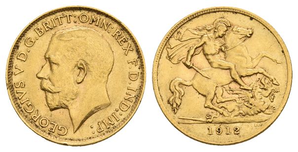 Great Britain. Windsor, George V AV Half Sovereign.