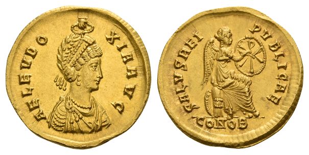 Aelia Eudoxia, Augusta AV Solidus.