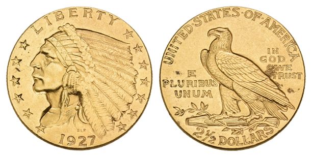 United States of America. Federal Republic AV 2 1/2 Dollars.