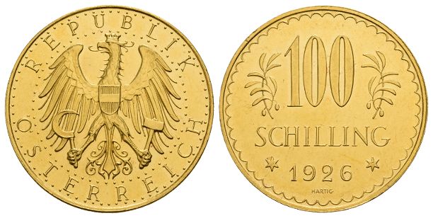 Austria. First Republic AV 100 Shilling.