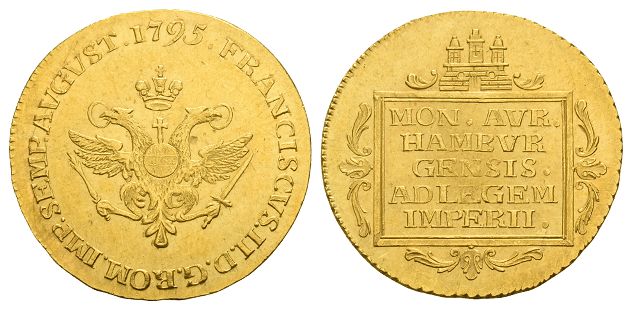 German States. Free Hanseatic city of Hamburg, Franz II AV 2 Ducat.