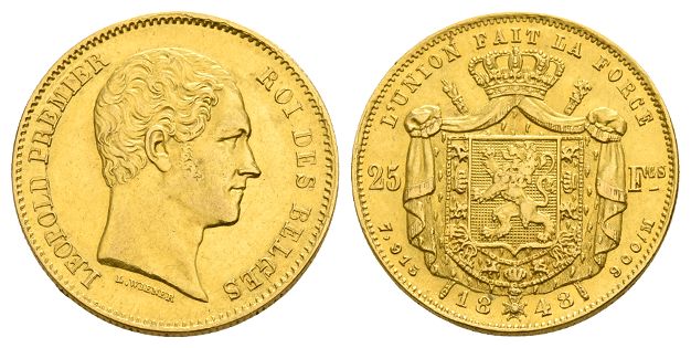 Belgium. Leopold I AV 25 Francs.