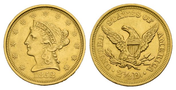 United States of America. Federal Republic AV 2 1/2 Dollars.