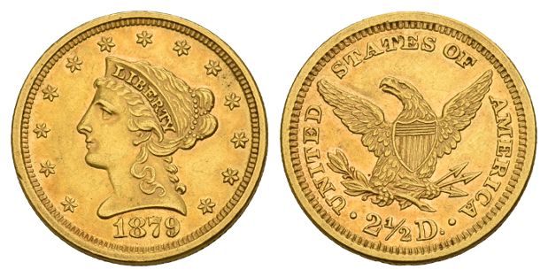 United States of America. Federal Republic AV 2 1/2 Dollars.