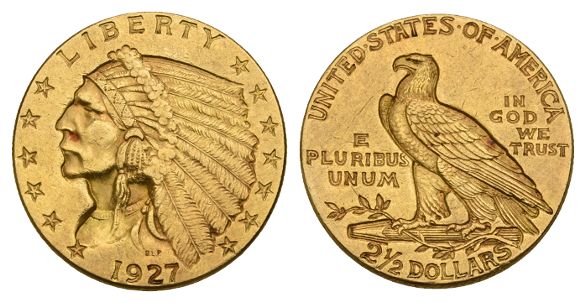 United States of America. Federal Republic AV 2 1/2 Dollars.