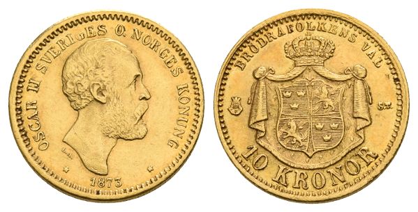 Sweden. Oscar II AV 10 Kronor.