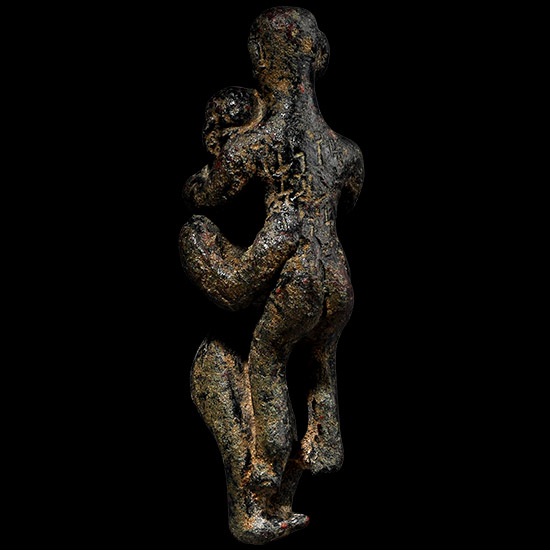 South Arabian Carving of a Nude Couple in Erotic Embrace with Inscription