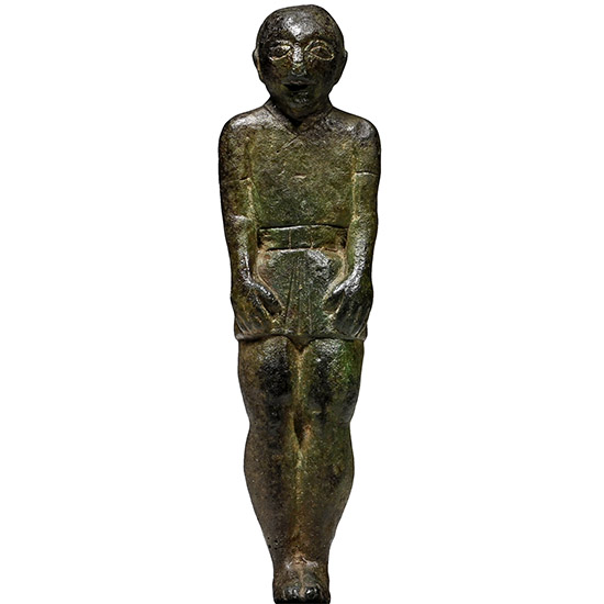Iberian Bronze Figurine of a Man in Egyptianizing Dress