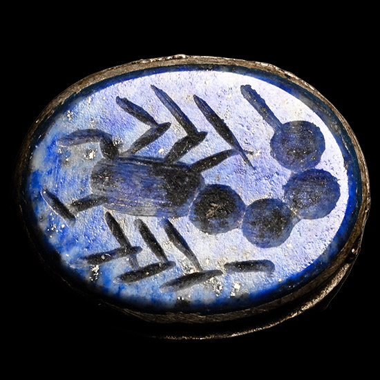 Bedouin Silver-Coloured Ring with Scorpion Gemstone
