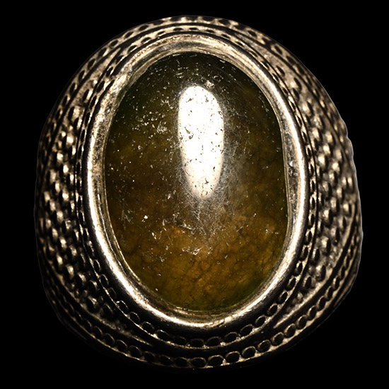 Bedouin Silver-Coloured Ring with Cabochon