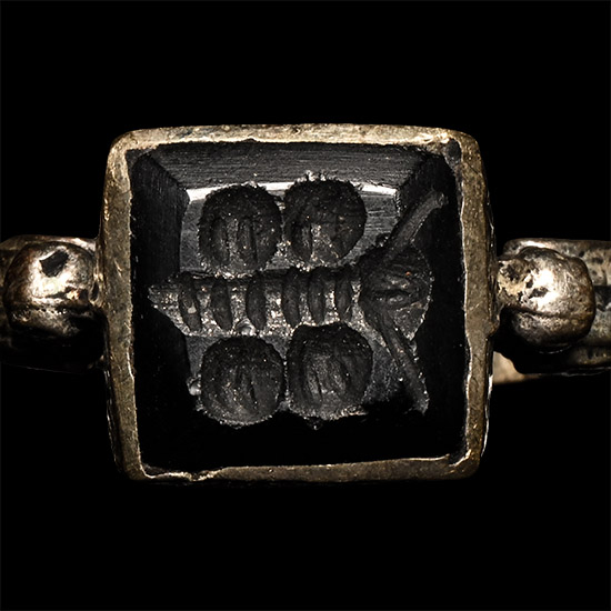 Bedouin Silver-Coloured Ring with Butterfly Gemstone
