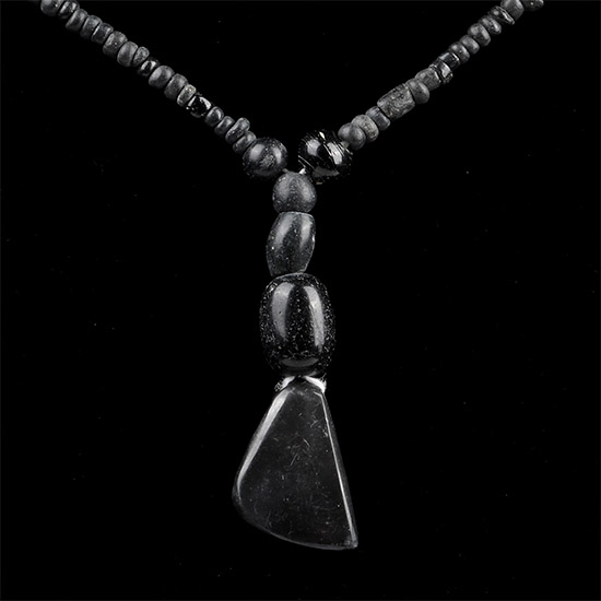 Roman and Other Black Glass Bead Necklace String