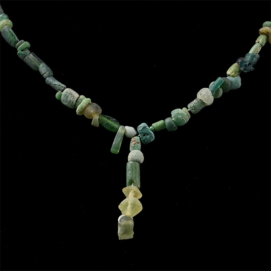 Roman and Other Green Glass Bead Necklace String